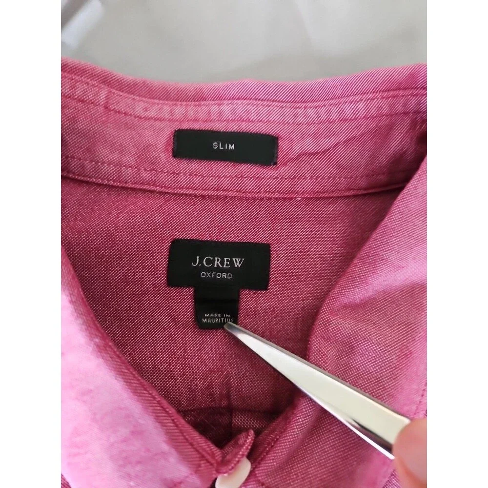 J.Crew Slim Oxford Shirt in Heathered Red Maroon | XL | 100% Cotton